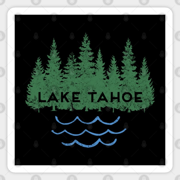 Lake Tahoe California Nevada Ski Mountain Resort Moon Trees Magnet by Pine Hill Goods